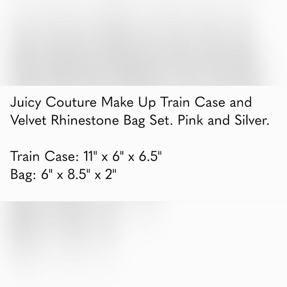 Juicy Couture Rhinestone Logo Heart Printed Velour 2PC Teavel Traincase - Picture 3 of 5